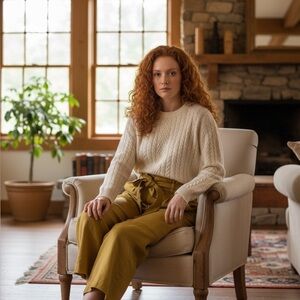 Wilfred Mustard Yellow High Waist Paper Bag Waist Trouser Pant Size 10